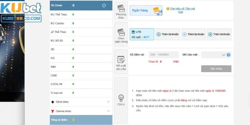 Các lý do gây ra thất bại khi thực hiện giao dịch rút tiền